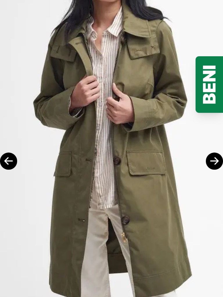 Barbour Hebrides Longline Winter Moss Waterproof Jacket Size 4